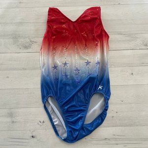 Gk‎ red white blue leotard adult medium